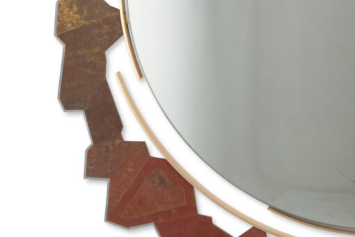 Bronze and Oxidized Brass Mirror, Contemporary. - Image 3