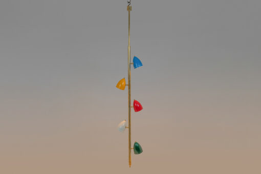 Tubular Hanging Lamp, Lacquered Brass, Contemporary - Image 4