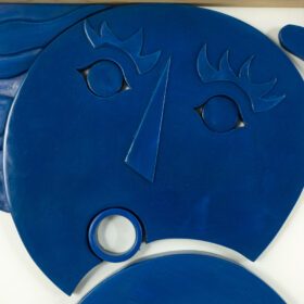 Bas-relief Panel, Entitled 'I swim in happiness,' Contemporary