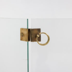 Glass and Bronze Fire Screen, Jacques Adnet, 1950s.