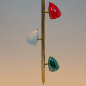 Tubular Hanging Lamp, Lacquered Brass, Contemporary