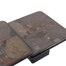 Pair of Brutalist Tables, Paul Reinier Kingma, 1970s.