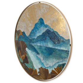 Oxidized Brass Marquetry Board, Contemporary