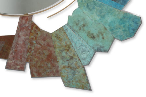 Bronze and Oxidized Brass Mirror, Contemporary. - Image 5
