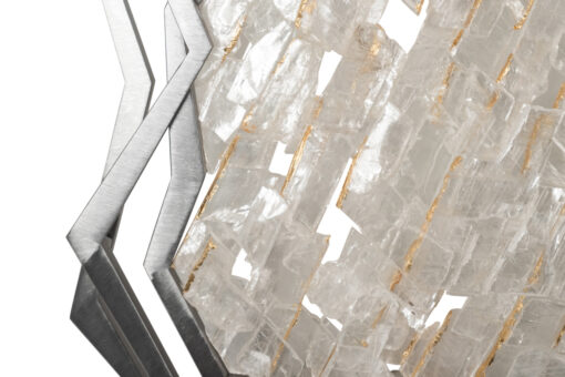 Pair of Sconces, Brushed Metal and Rock Crystal, Contemporary - Image 5
