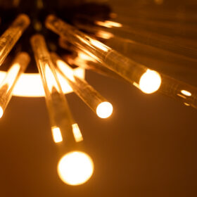 Radiant Glass Tube Chandelier, Contemporary