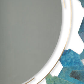 Bronze and Oxidized Brass Mirror, Contemporary.