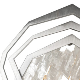 Pair of Sconces, Brushed Metal and Rock Crystal, Contemporary