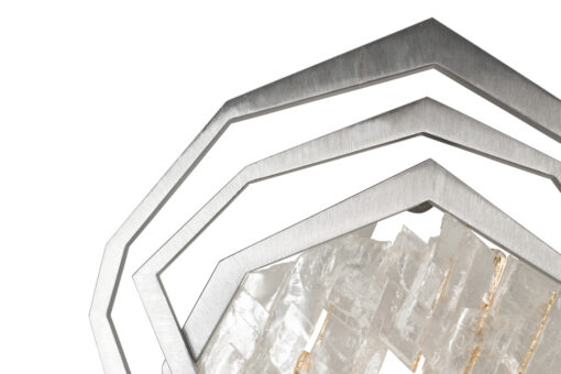 Pair of Sconces, Brushed Metal and Rock Crystal, Contemporary - Image 6