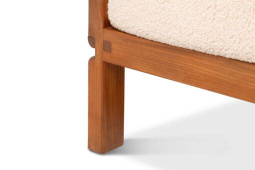 Pair of Pierre Chapo Armchairs- detail of leg- Styylish
