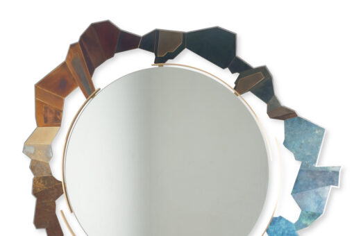 Bronze and Oxidized Brass Mirror, Contemporary. - Image 8