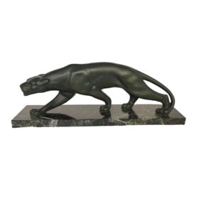 Art Deco Bronze Panther, Signed Secondo, France circa 1930