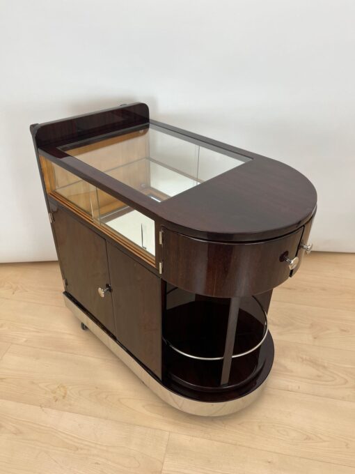 Art Deco Rolling Bar Cart , France circa 1930 - Image 11