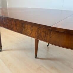 Empire or Biedermeier Dining Table, Walnut, Brass, Expandable, Swiss circa 1810 - Image 11