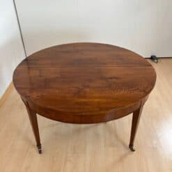 Alternative view of Empire or Biedermeier Dining Table, Walnut, Brass, Expandable, Swiss circa 1810