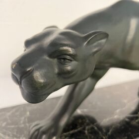 Art Deco Bronze Panther, Signed Secondo, France circa 1930