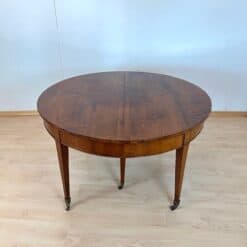 Empire or Biedermeier Dining Table, Walnut, Brass, Expandable, Swiss circa 1810 - Image 3