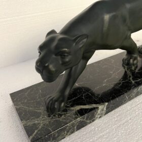 Art Deco Bronze Panther, Signed Secondo, France circa 1930