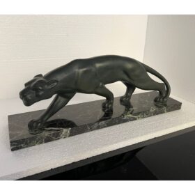Art Deco Bronze Panther, Signed Secondo, France circa 1930