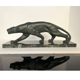 Art Deco Bronze Panther, Signed Secondo, France circa 1930