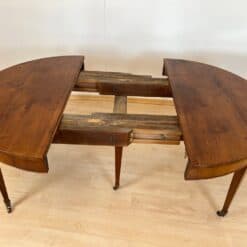 Empire or Biedermeier Dining Table, Walnut, Brass, Expandable, Swiss circa 1810 - Image 6