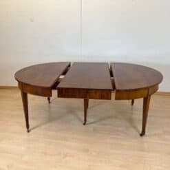 Empire or Biedermeier Dining Table, Walnut, Brass, Expandable, Swiss circa 1810 - Image 7