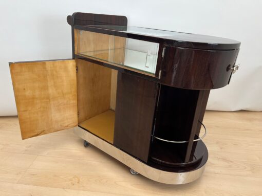 Art Deco Rolling Bar Cart , France circa 1930 - Image 8