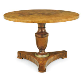 Biedermeier Walnut Pedestal Table, Vienna, c. 1825.