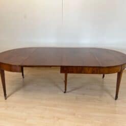 Empire or Biedermeier Dining Table, Walnut, Brass, Expandable, Swiss circa 1810 - Image 9
