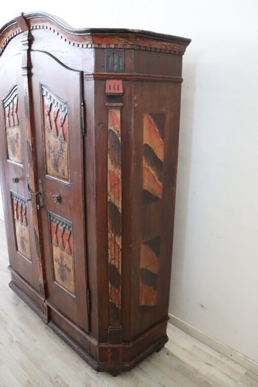 Tyrolean Antique Hand-Painted Wardrobe dated 1828 - Image 3