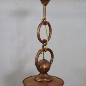 Pair of Very Large Copper and Glass Lanterns, Italy 1940s