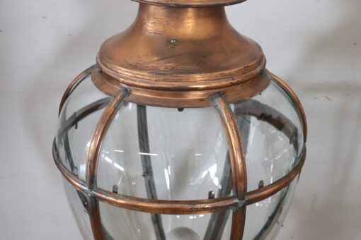 Pair of Very Large Copper and Glass Lanterns, Italy 1940s - Image 5