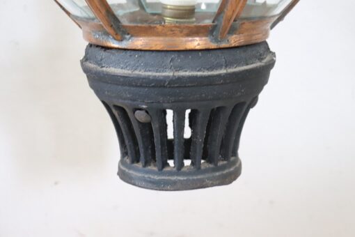 Pair of Very Large Copper and Glass Lanterns, Italy 1940s - Image 7