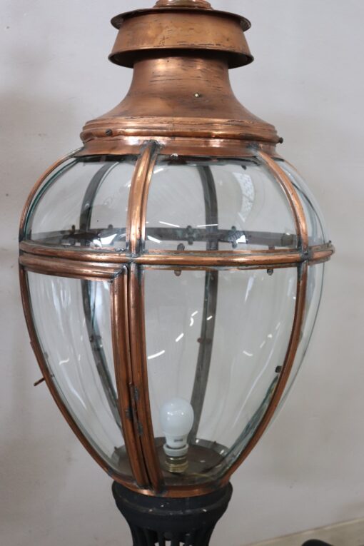 Pair of Very Large Copper and Glass Lanterns, Italy 1940s - Image 9