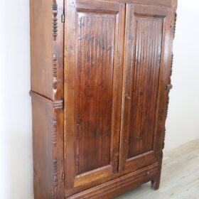 19th Century Italian Louis Philippe Solid Poplar Wood Antique Wardrobe, Armoire
