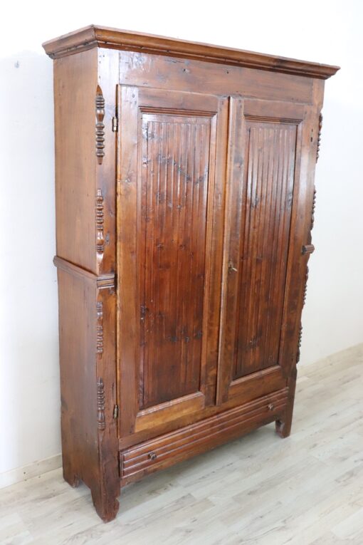 19th Century Italian Louis Philippe Solid Poplar Wood Antique Wardrobe, Armoire - Image 2