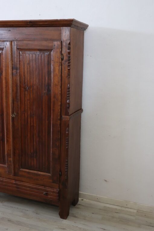 19th Century Italian Louis Philippe Solid Poplar Wood Antique Wardrobe, Armoire - Image 3