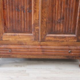 19th Century Italian Louis Philippe Solid Poplar Wood Antique Wardrobe, Armoire