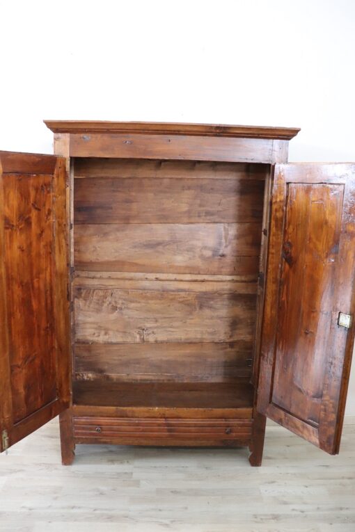 19th Century Italian Louis Philippe Solid Poplar Wood Antique Wardrobe, Armoire - Image 7