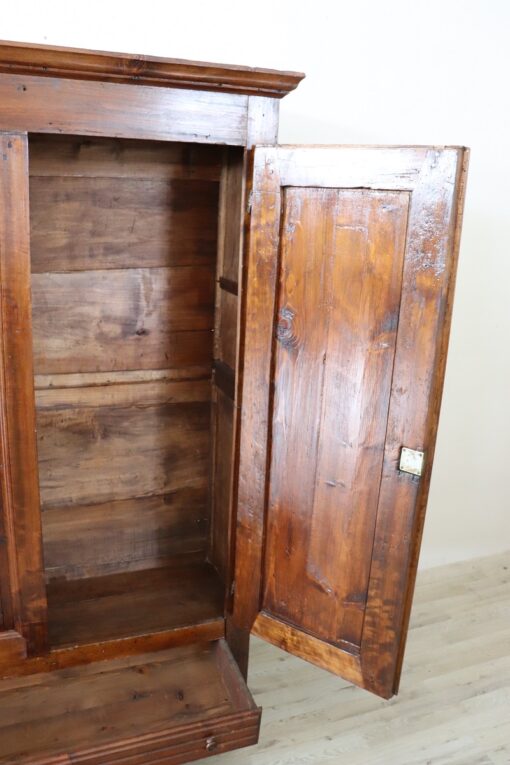 19th Century Italian Louis Philippe Solid Poplar Wood Antique Wardrobe, Armoire - Image 10