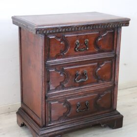 Rare 18th Century Italian Tuscany Solid Walnut Antique Nightstand