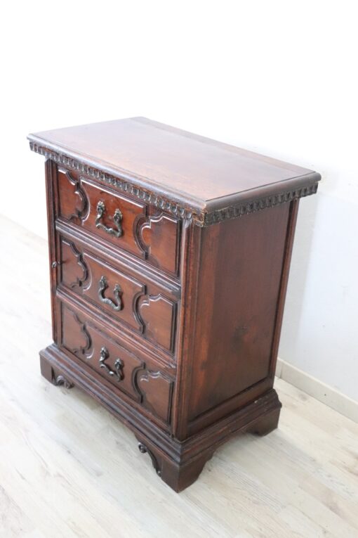 Rare 18th Century Italian Tuscany Solid Walnut Antique Nightstand - Image 3
