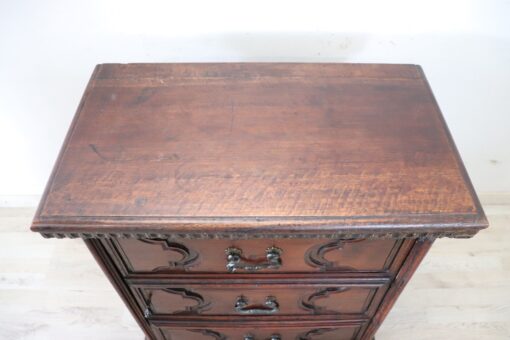 Rare 18th Century Italian Tuscany Solid Walnut Antique Nightstand - Image 4