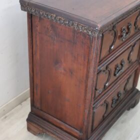Rare 18th Century Italian Tuscany Solid Walnut Antique Nightstand