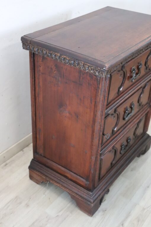 Rare 18th Century Italian Tuscany Solid Walnut Antique Nightstand - Image 5