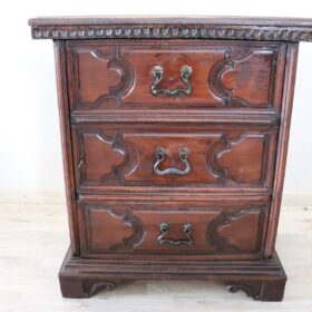 Rare 18th Century Italian Tuscany Solid Walnut Antique Nightstand