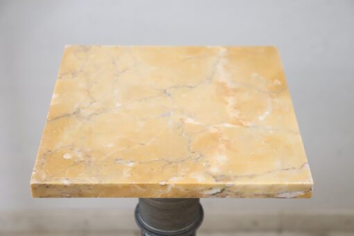 Late 19th Century Italian Napoleon III Antique Column in Green and Yellow Marble - Image 4