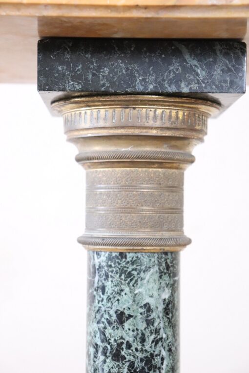 Late 19th Century Italian Napoleon III Antique Column in Green and Yellow Marble - Image 5