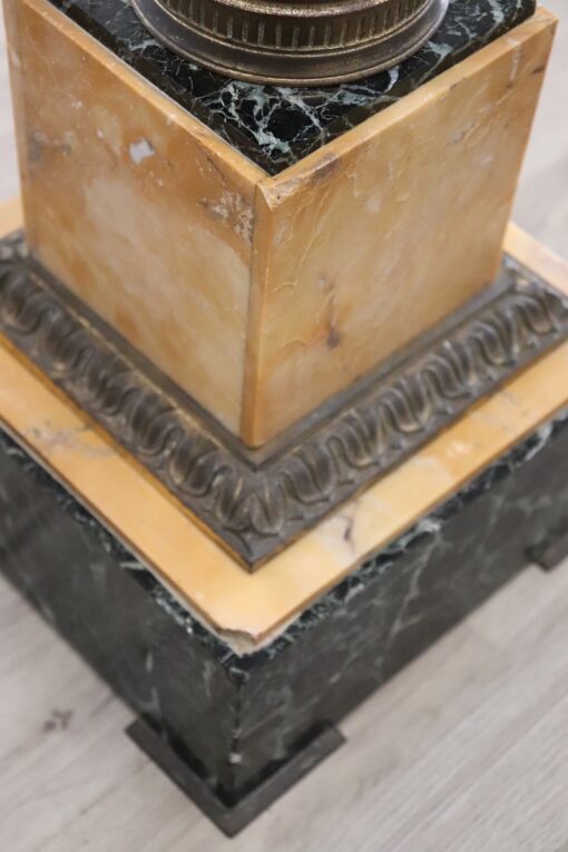 Late 19th Century Italian Napoleon III Antique Column in Green and Yellow Marble - Image 9