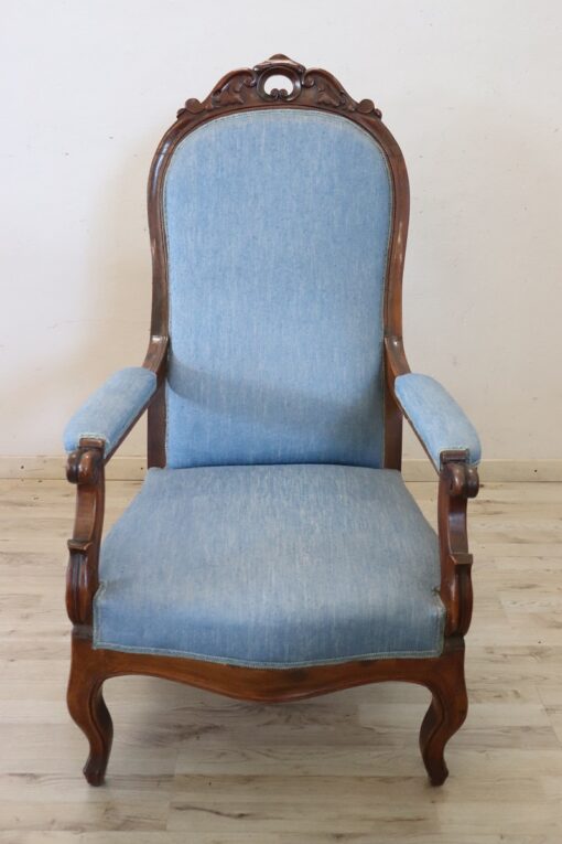 Louis Philippe Antique Armchair, Mid 19th Century, Italian - Image 2
